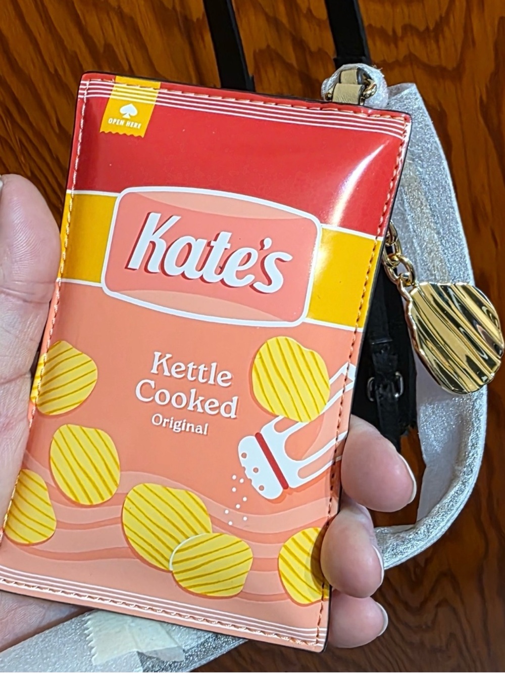 kate spade new york "Snack Time" chips card case wristlet